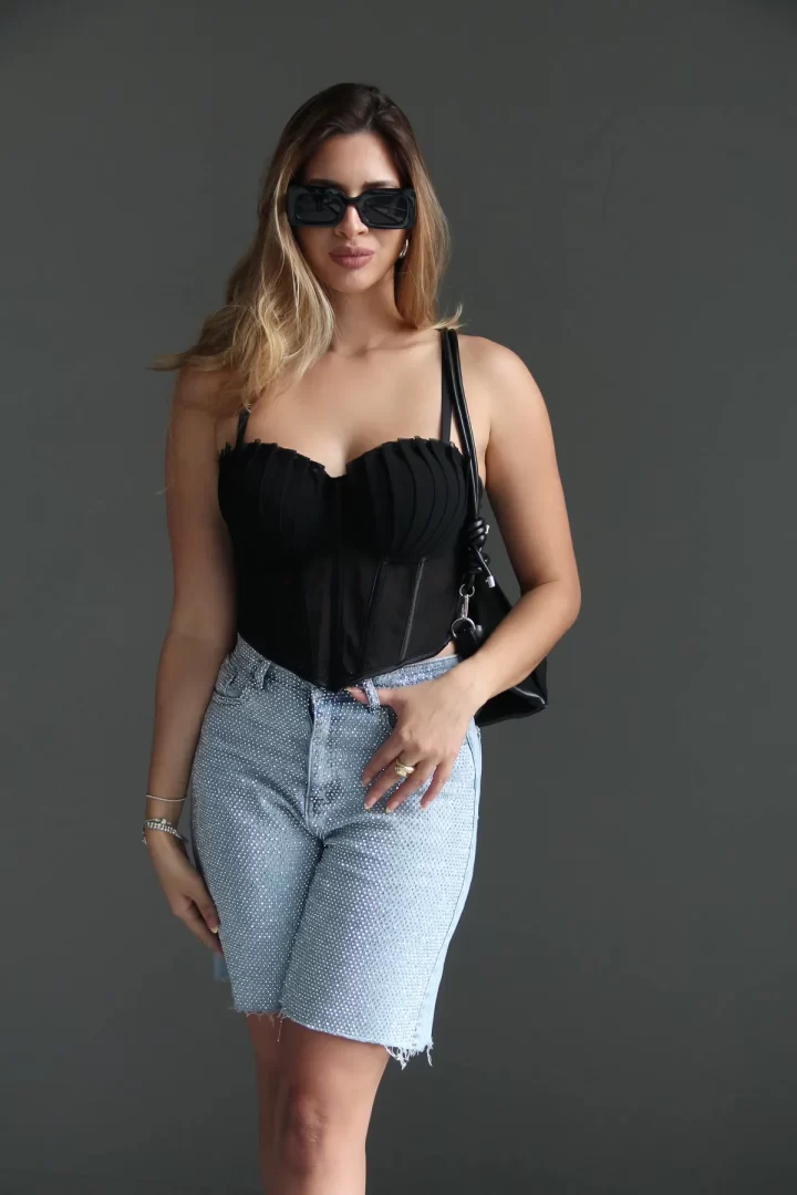 CROP TOP CON PLIEGUES