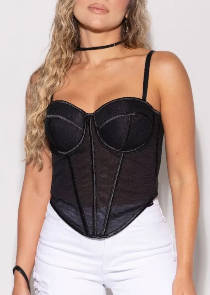 CROP TOP CON SESGOS EN SATÍN - Imagen 2