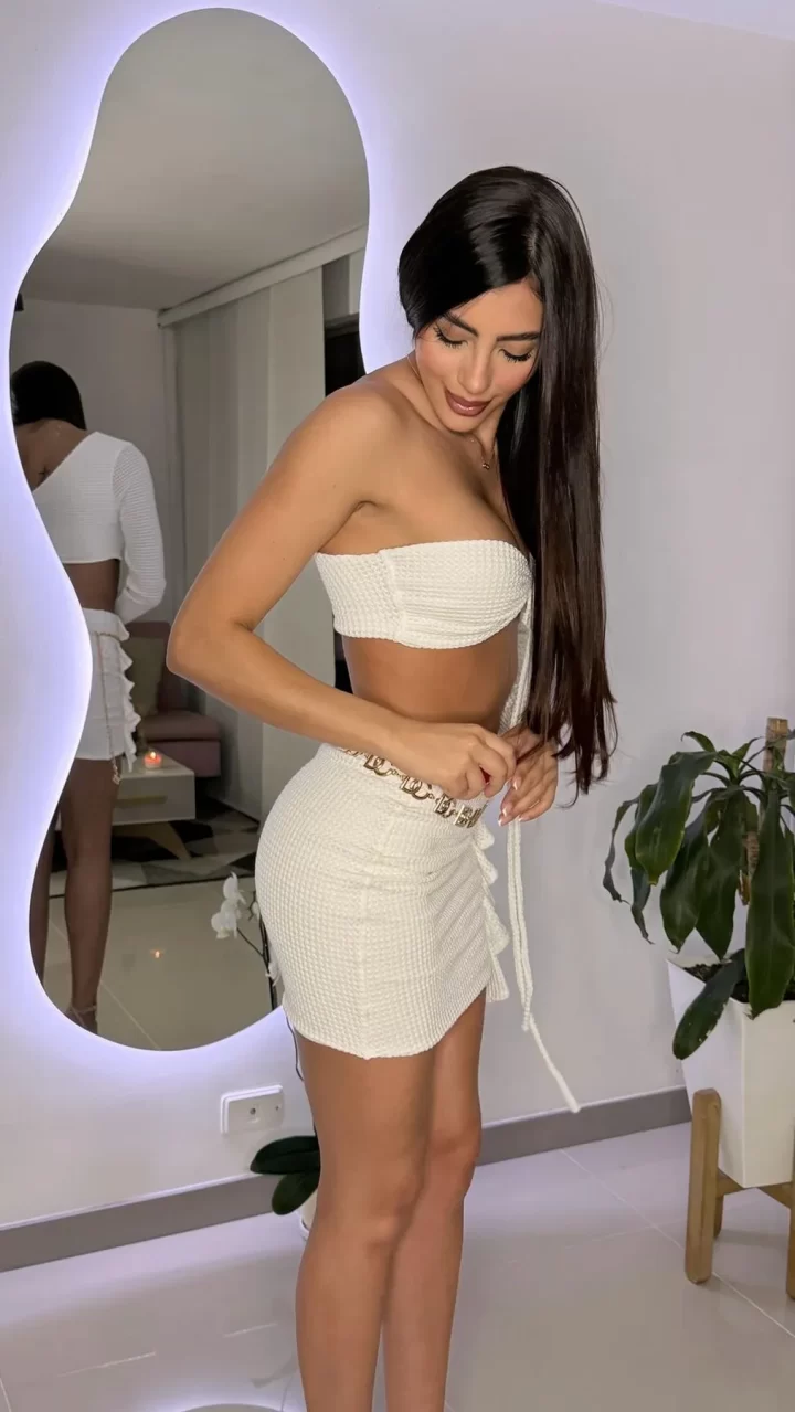 SET TEJIDO MANGA LARGA Y FALDA