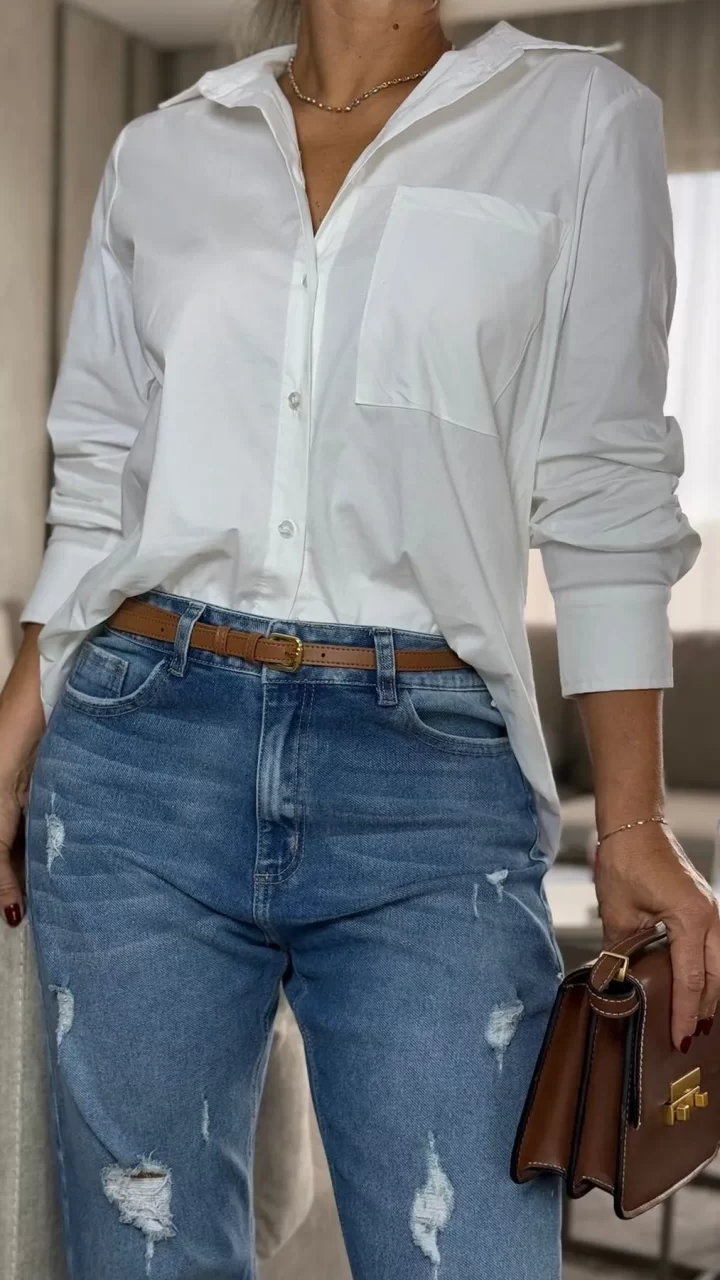 CAMISERA POPELINA MANGA LARGA