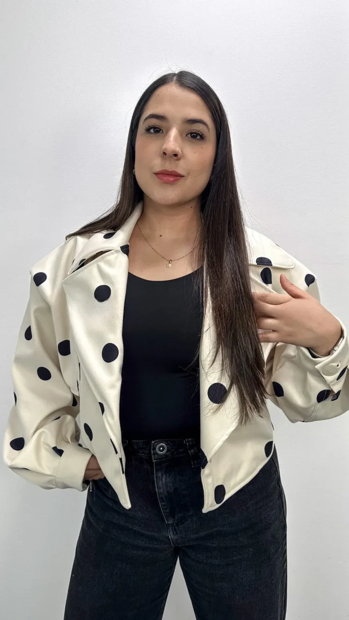 CHAQUETA ESTAMPADA DE PUNTOS