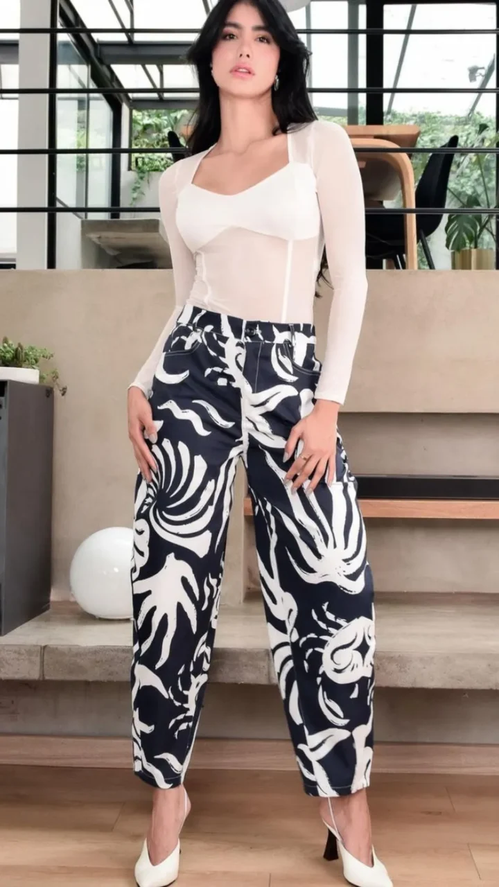 PANTALON TIPO BALLOON ESTAMPADO GIORGIA