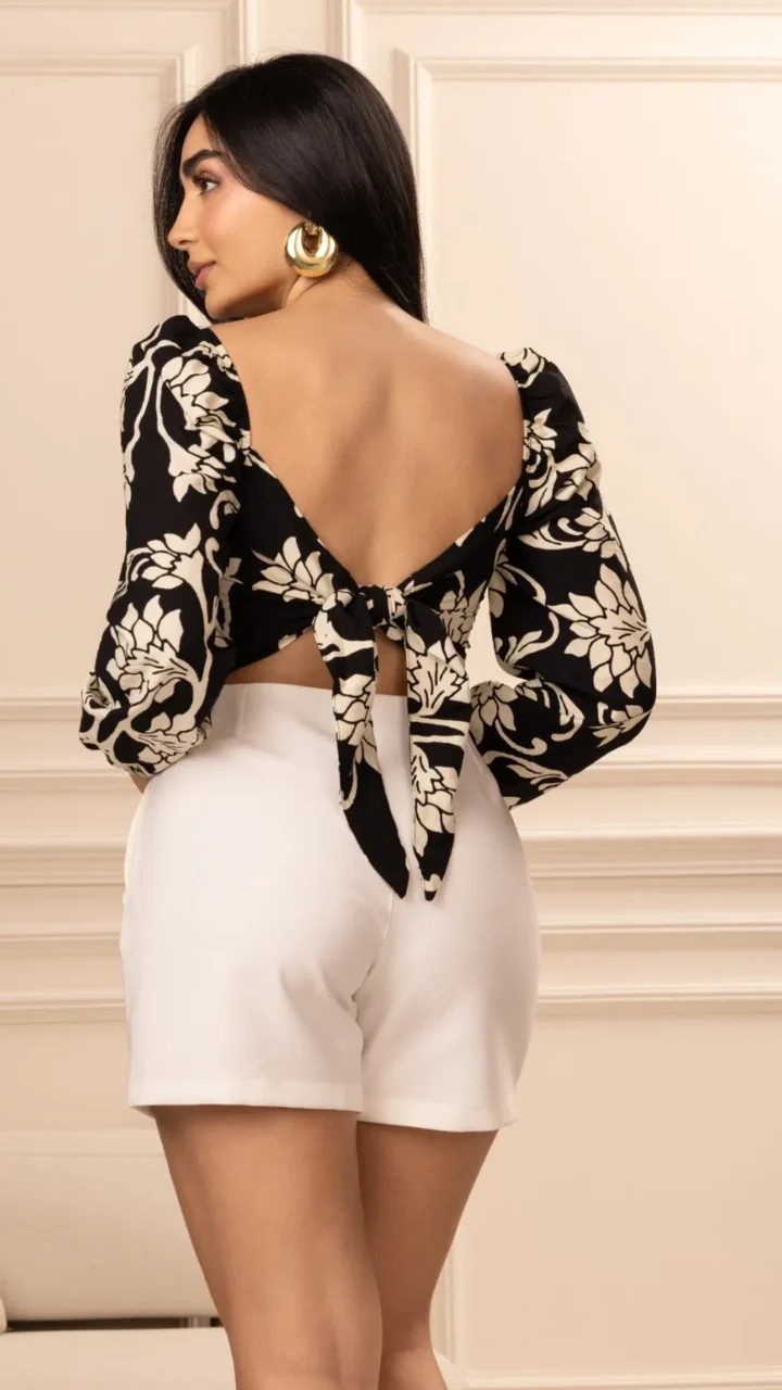 BLUSA MANGA LARGA ESTAMPADA