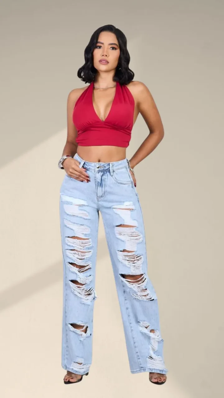 PANTALÓN JEAN DESTROYED STRAIGHT