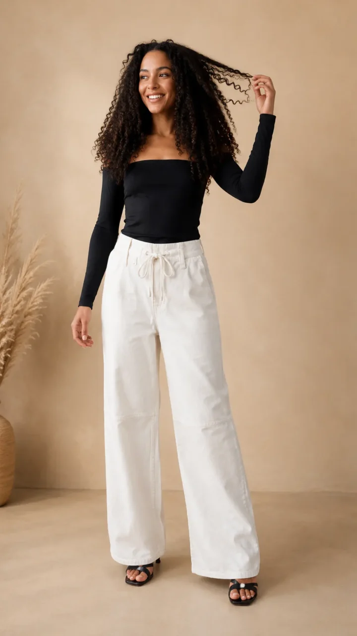 PANTALON JEAN CON TIRAS BOTA RECTA