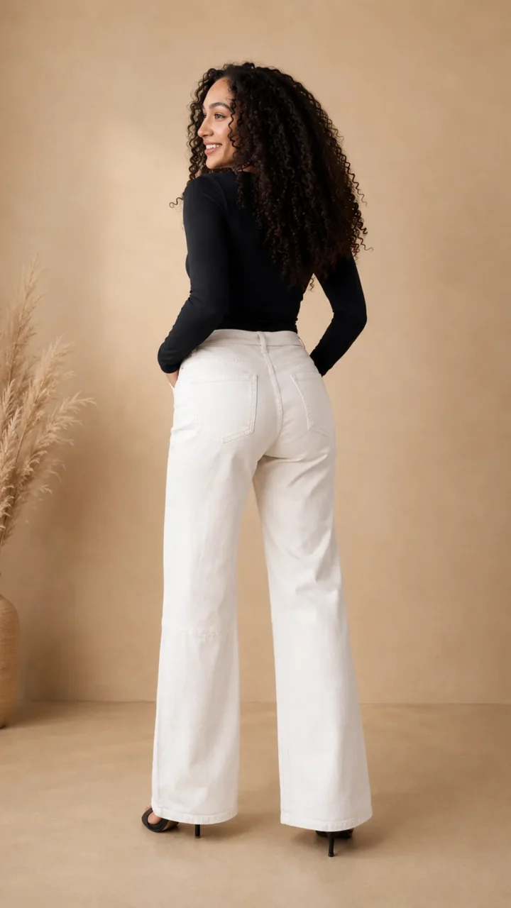 PANTALON JEAN CON TIRAS BOTA RECTA
