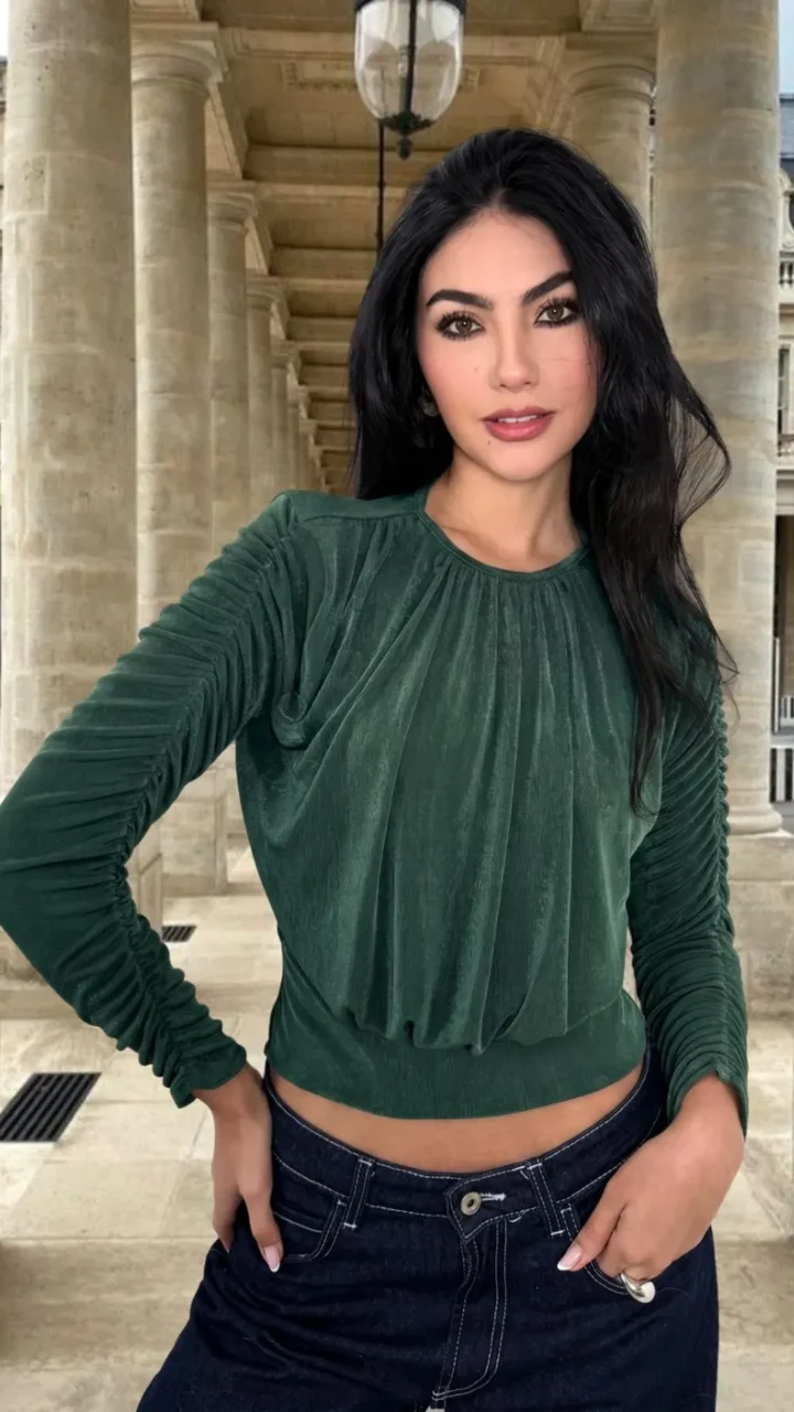 BLUSA MANGAS RECOGIDA MARITZA