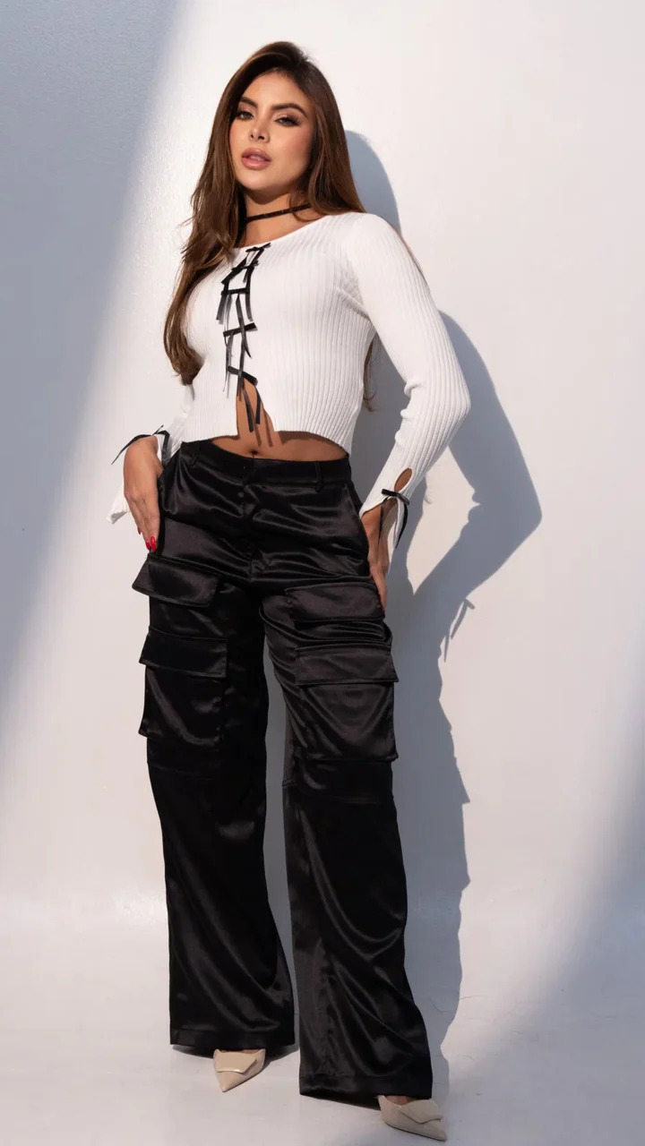 PANTALON SATIN TIPO CARGO