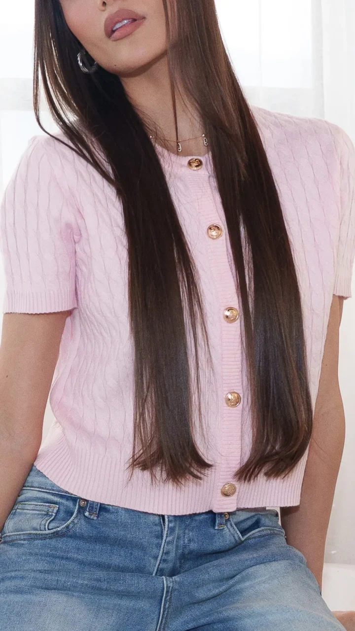 BLUSA MANGA CORTA BOTON DORADO