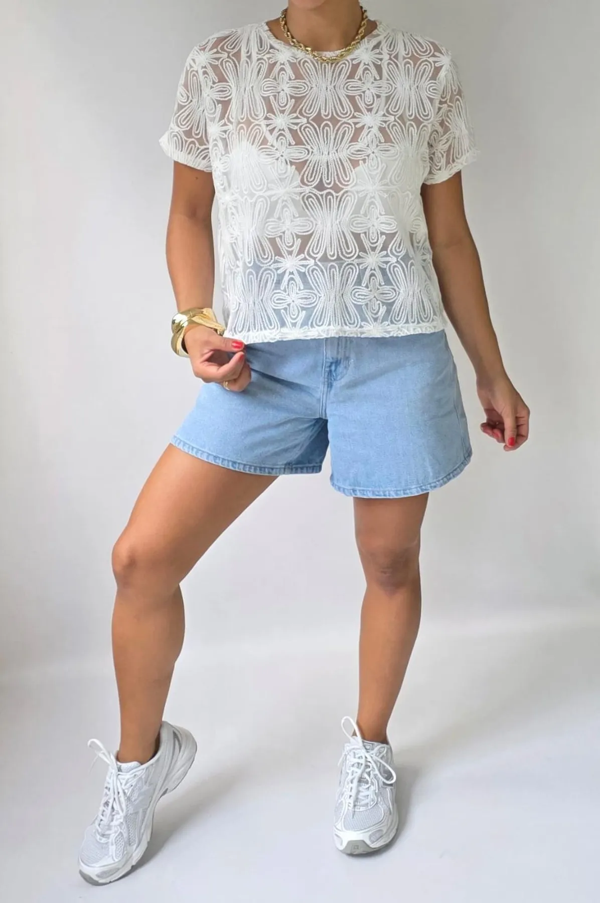 BLUSA EN CROCHET MANGA CORTA - Imagen 5
