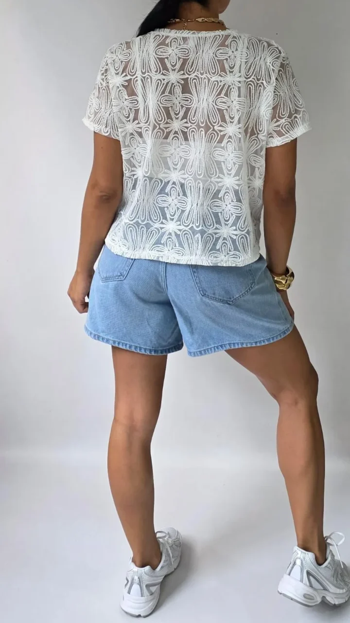 BLUSA EN CROCHET MANGA CORTA
